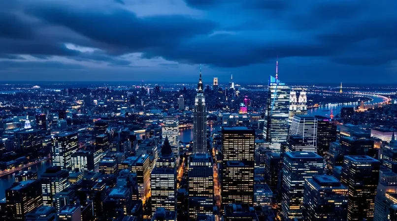 城市天际线夜景，万家灯火的浪漫 - 泡泡影院