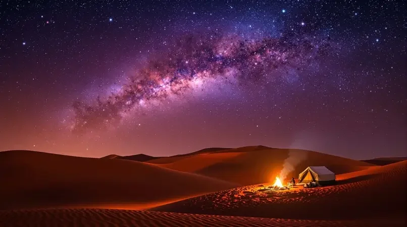 沙漠星空露营，银河就在头顶 - 泡泡影院